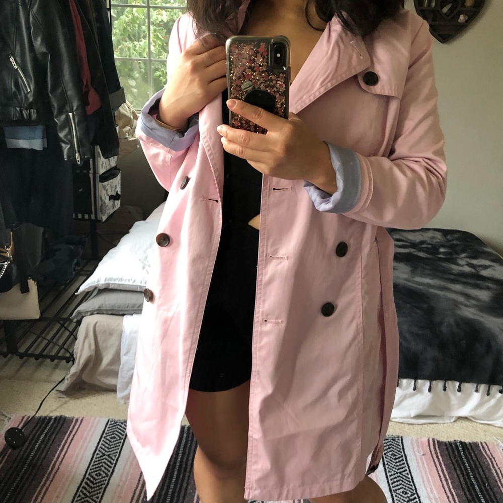 Baby Pink Banana Republic Trench Coat